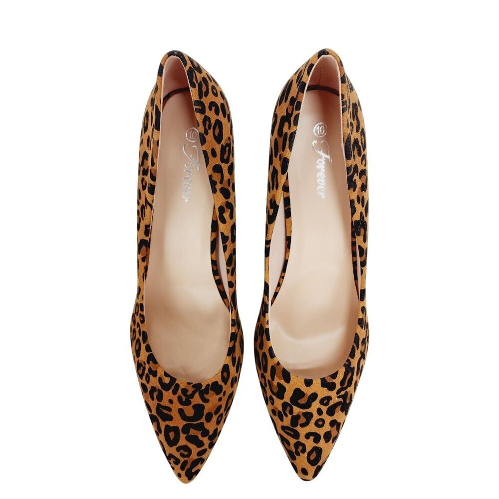 Leopard Print Pointed Toe Stiletto high  Heels Size 10 By Forever animal print - Picture 10 of 14